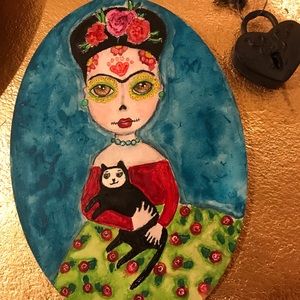 Wall Art - Original watercolor painting Frida Kahlo Catrina Wall Art - Original watercolor painting Frida Kahlo Catrina